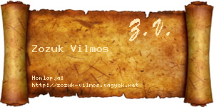 Zozuk Vilmos névjegykártya